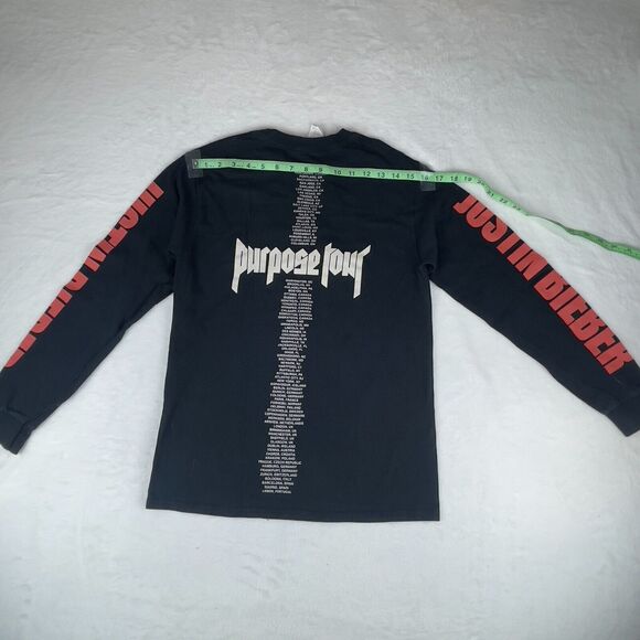 Gildan Sweatshirt Mens Small Black Long Sleeve Justin Bieber Graphic Pullover - Picture 4 of 6